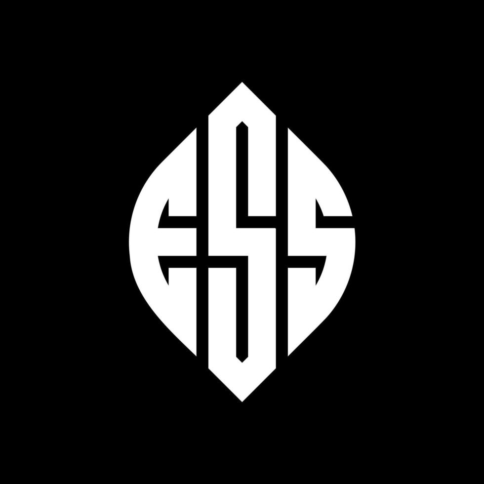 ESS circle letter logo design with circle and ellipse shape. ESS ellipse letters with typographic style. The three initials form a circle logo. ESS Circle Emblem Abstract Monogram Letter Mark Vector. vector