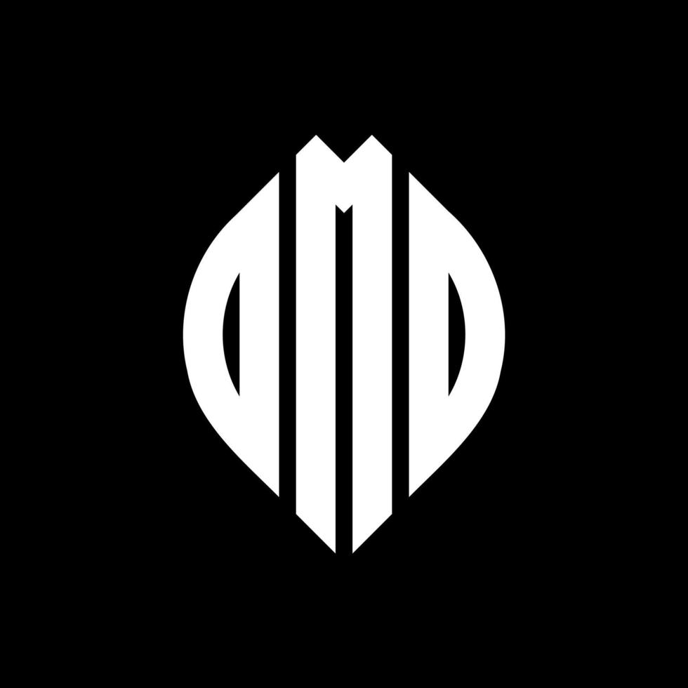 OMD circle letter logo design with circle and ellipse shape. OMD ellipse letters with typographic style. The three initials form a circle logo. OMD Circle Emblem Abstract Monogram Letter Mark Vector. vector
