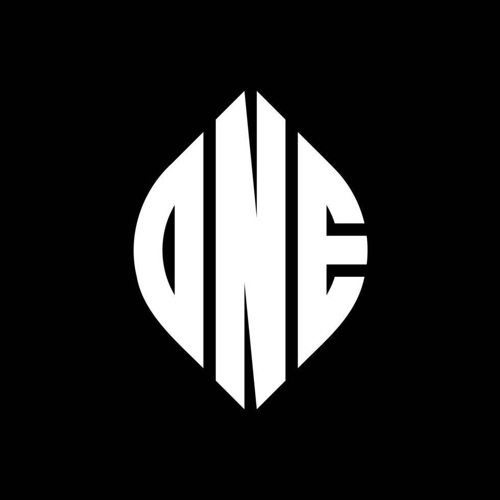 ONE circle letter logo design with circle and ellipse shape. ONE ellipse letters with typographic style. The three initials form a circle logo. ONE Circle Emblem Abstract Monogram Letter Mark Vector. vector