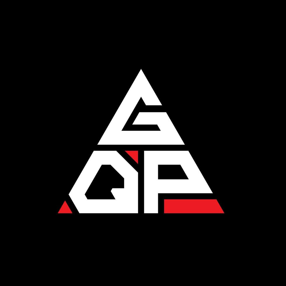 diseño de logotipo de letra triangular gqp con forma de triángulo. monograma de diseño del logotipo del triángulo gqp. plantilla de logotipo de vector de triángulo gqp con color rojo. logotipo triangular gqp logotipo simple, elegante y lujoso.