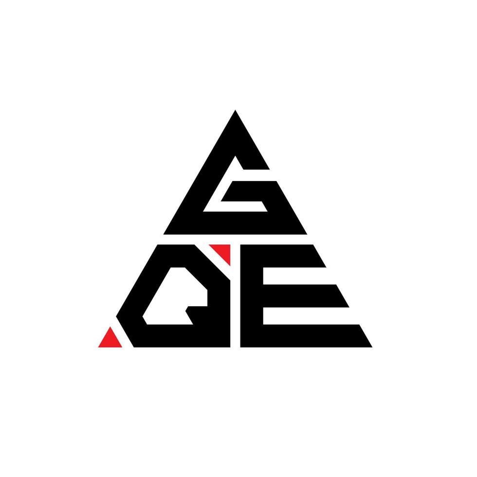 diseño de logotipo de letra triangular gqe con forma de triángulo. monograma de diseño del logotipo del triángulo gqe. plantilla de logotipo de vector de triángulo gqe con color rojo. logotipo triangular gqe logotipo simple, elegante y lujoso.