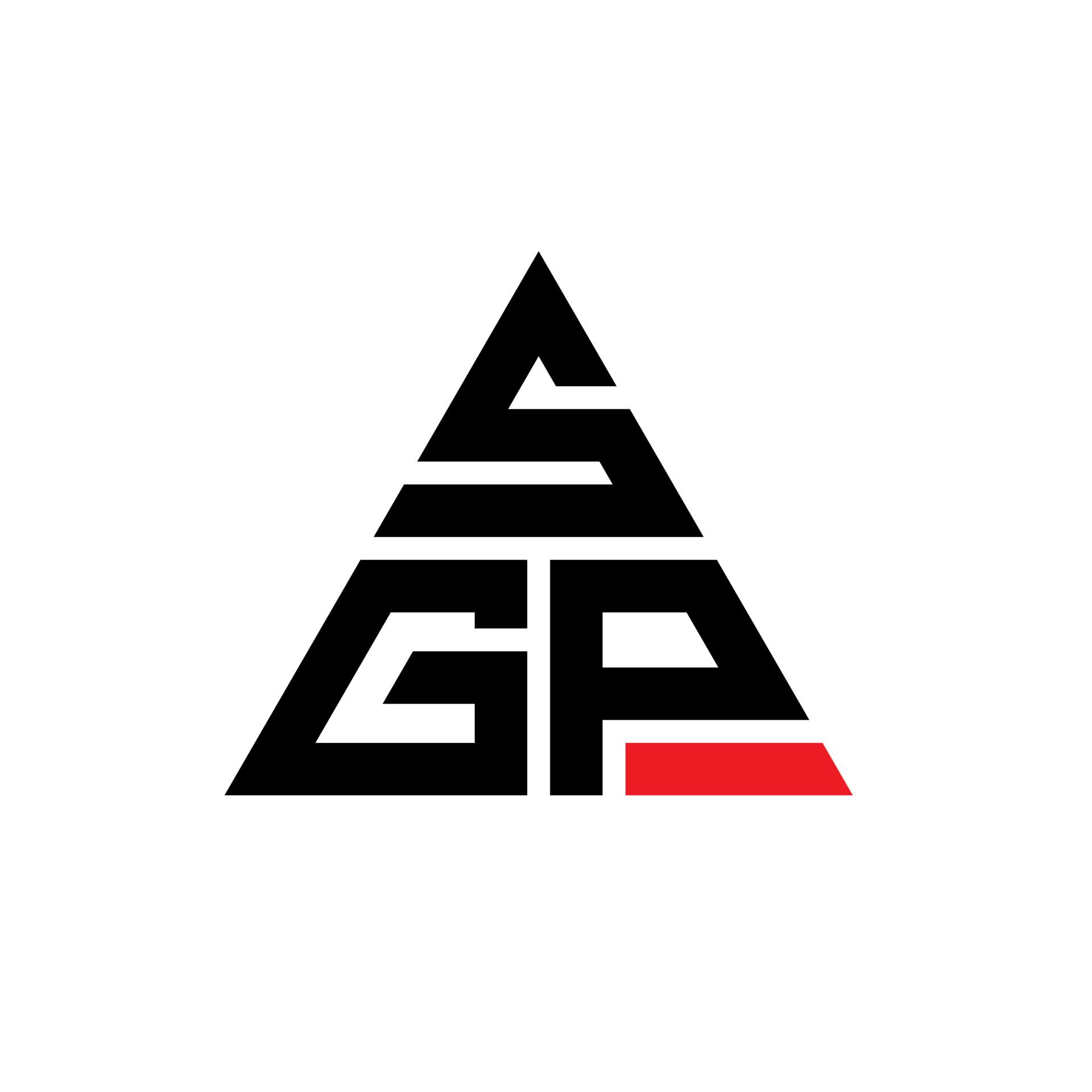SGP triangle letter logo design with triangle shape. SGP triangle logo