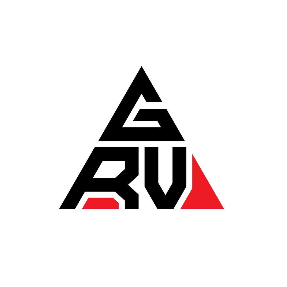 GRV triangle letter logo design with triangle shape. GRV triangle logo design monogram. GRV triangle vector logo template with red color. GRV triangular logo Simple, Elegant, and Luxurious Logo.