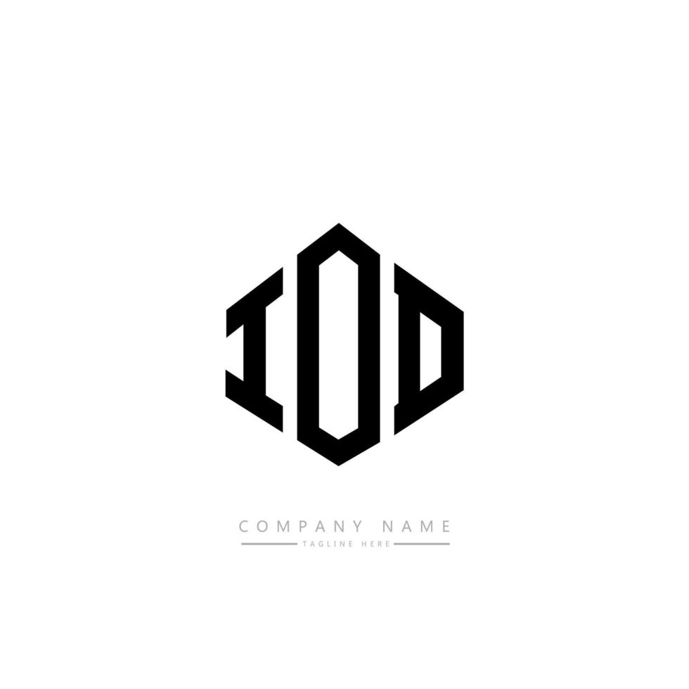 diseño de logotipo de letra iod con forma de polígono. Diseño de logotipo en forma de polígono y cubo de yodo. iod hexágono vector logo plantilla colores blanco y negro. monograma iod, logotipo empresarial y inmobiliario.