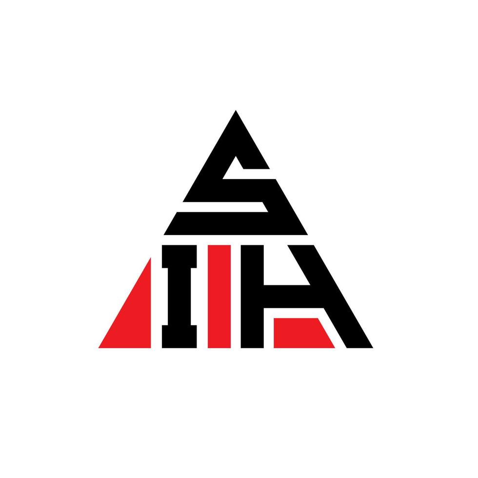 SIH triangle letter logo design with triangle shape. SIH triangle logo design monogram. SIH triangle vector logo template with red color. SIH triangular logo Simple, Elegant, and Luxurious Logo.