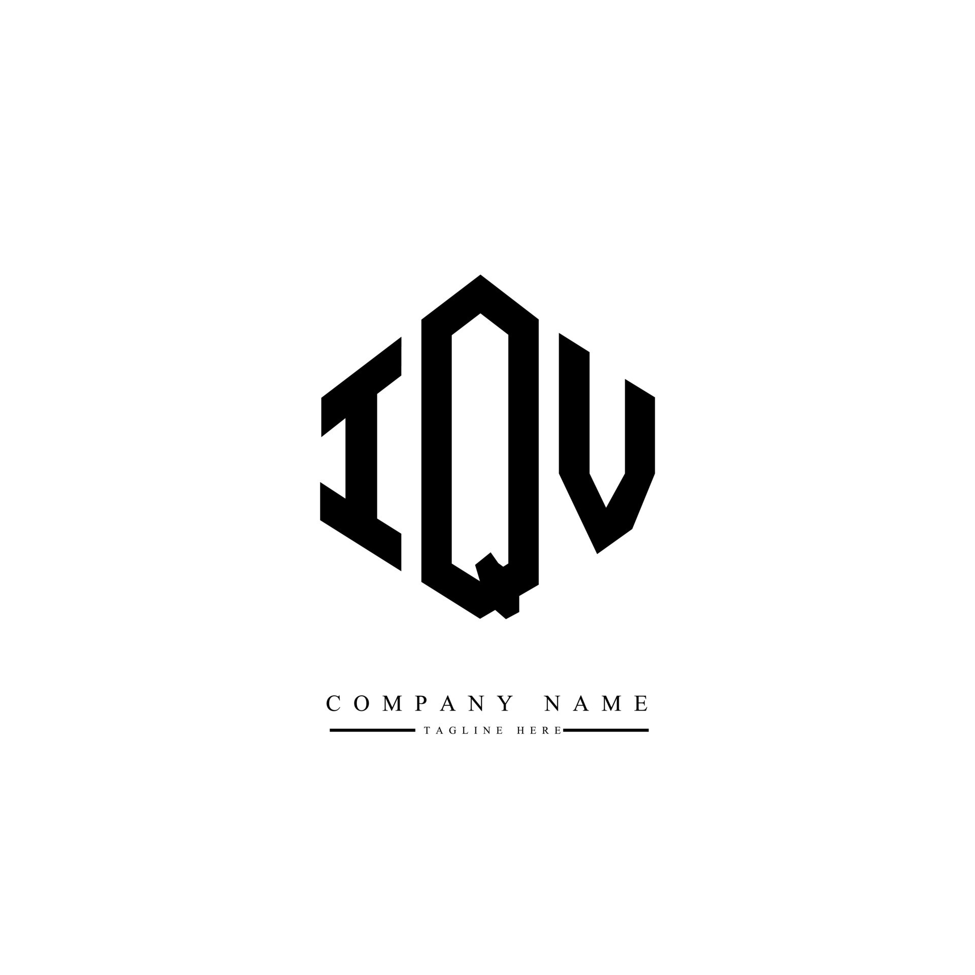 IQV letter logo design with polygon shape. IQV polygon and cube shape
