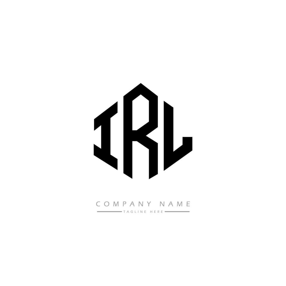 IRL letter logo design with polygon shape. IRL polygon and cube shape logo design. IRL hexagon vector logo template white and black colors. IRL monogram, business and real estate logo.