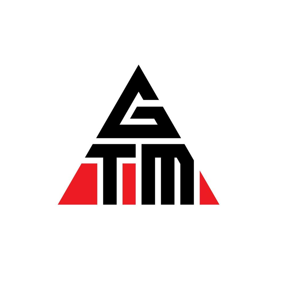 diseño de logotipo de letra de triángulo gtm con forma de triángulo. monograma de diseño de logotipo de triángulo gtm. plantilla de logotipo de vector de triángulo gtm con color rojo. logo triangular gtm logo simple, elegante y lujoso.