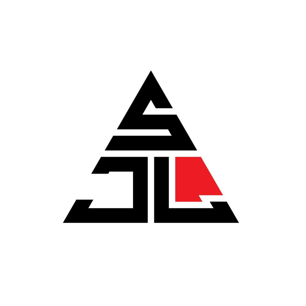 diseño de logotipo de letra triangular sjl con forma de triángulo. monograma de diseño del logotipo del triángulo sjl. plantilla de logotipo de vector de triángulo sjl con color rojo. logotipo triangular sjl logotipo simple, elegante y lujoso.