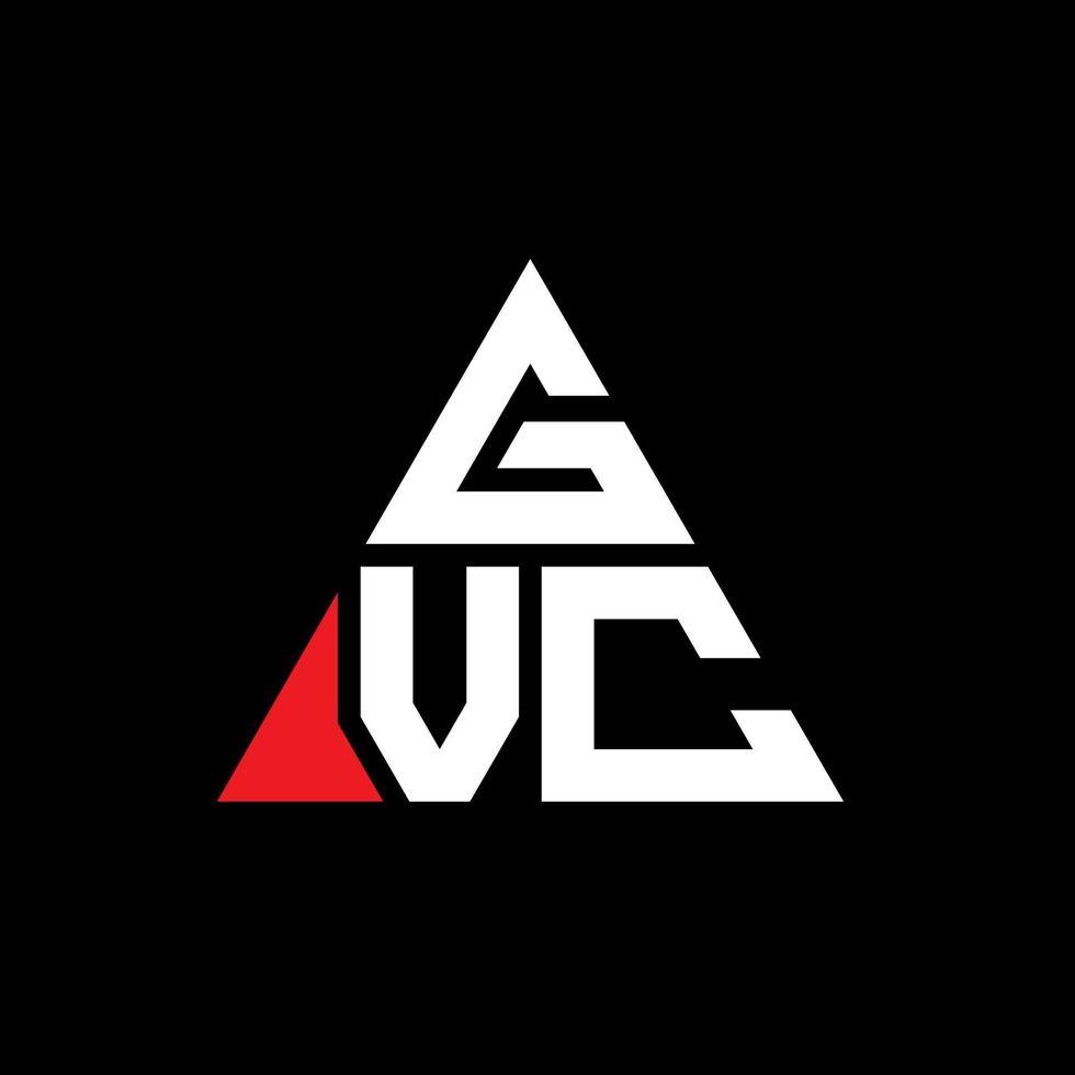 GVC triangle letter logo design with triangle shape. GVC triangle logo design monogram. GVC triangle vector logo template with red color. GVC triangular logo Simple, Elegant, and Luxurious Logo.
