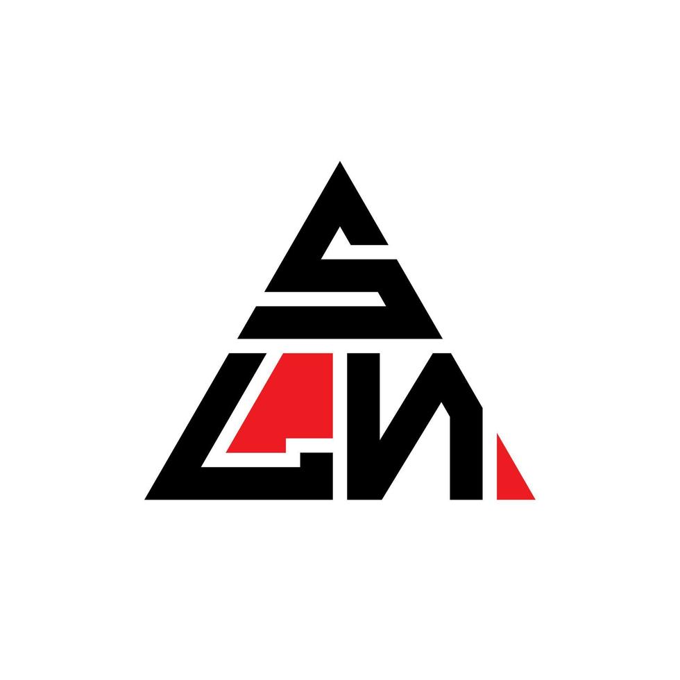 SLN triangle letter logo design with triangle shape. SLN triangle logo design monogram. SLN triangle vector logo template with red color. SLN triangular logo Simple, Elegant, and Luxurious Logo.