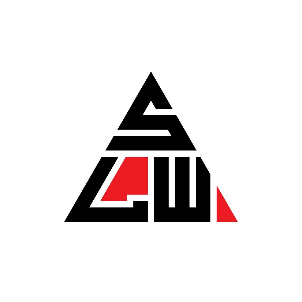 diseño de logotipo de letra de triángulo slw con forma de triángulo. monograma de diseño de logotipo de triángulo slw. plantilla de logotipo de vector de triángulo slw con color rojo. logotipo triangular slw logotipo simple, elegante y lujoso.