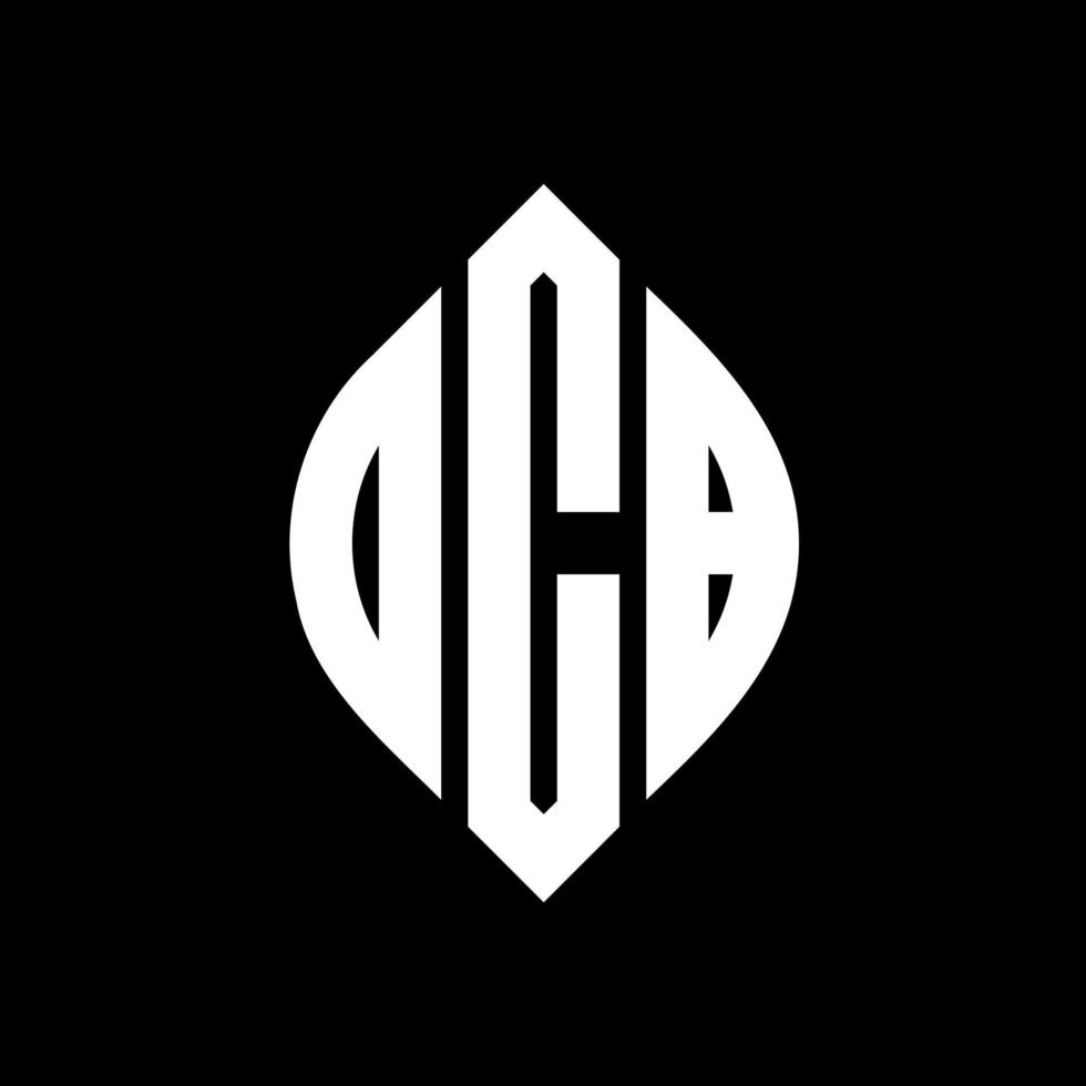 OCB circle letter logo design with circle and ellipse shape. OCB ellipse letters with typographic style. The three initials form a circle logo. OCB Circle Emblem Abstract Monogram Letter Mark Vector. vector