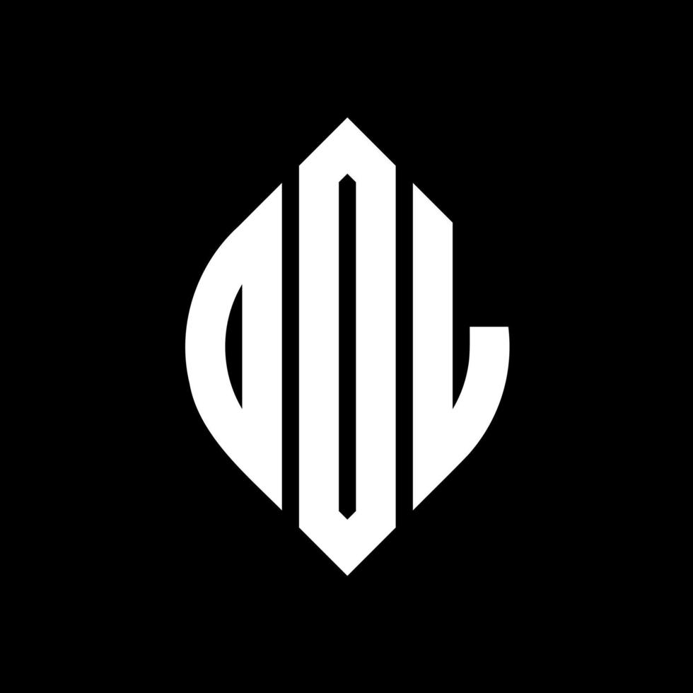 ODL circle letter logo design with circle and ellipse shape. ODL ellipse letters with typographic style. The three initials form a circle logo. ODL Circle Emblem Abstract Monogram Letter Mark Vector. vector