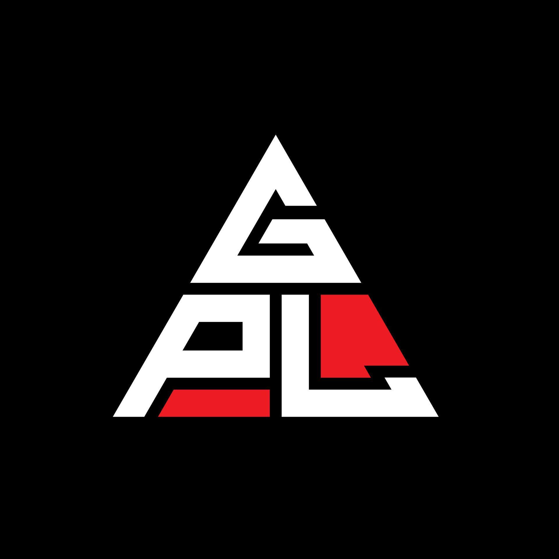 GPL triangle letter logo design with triangle shape. GPL triangle logo