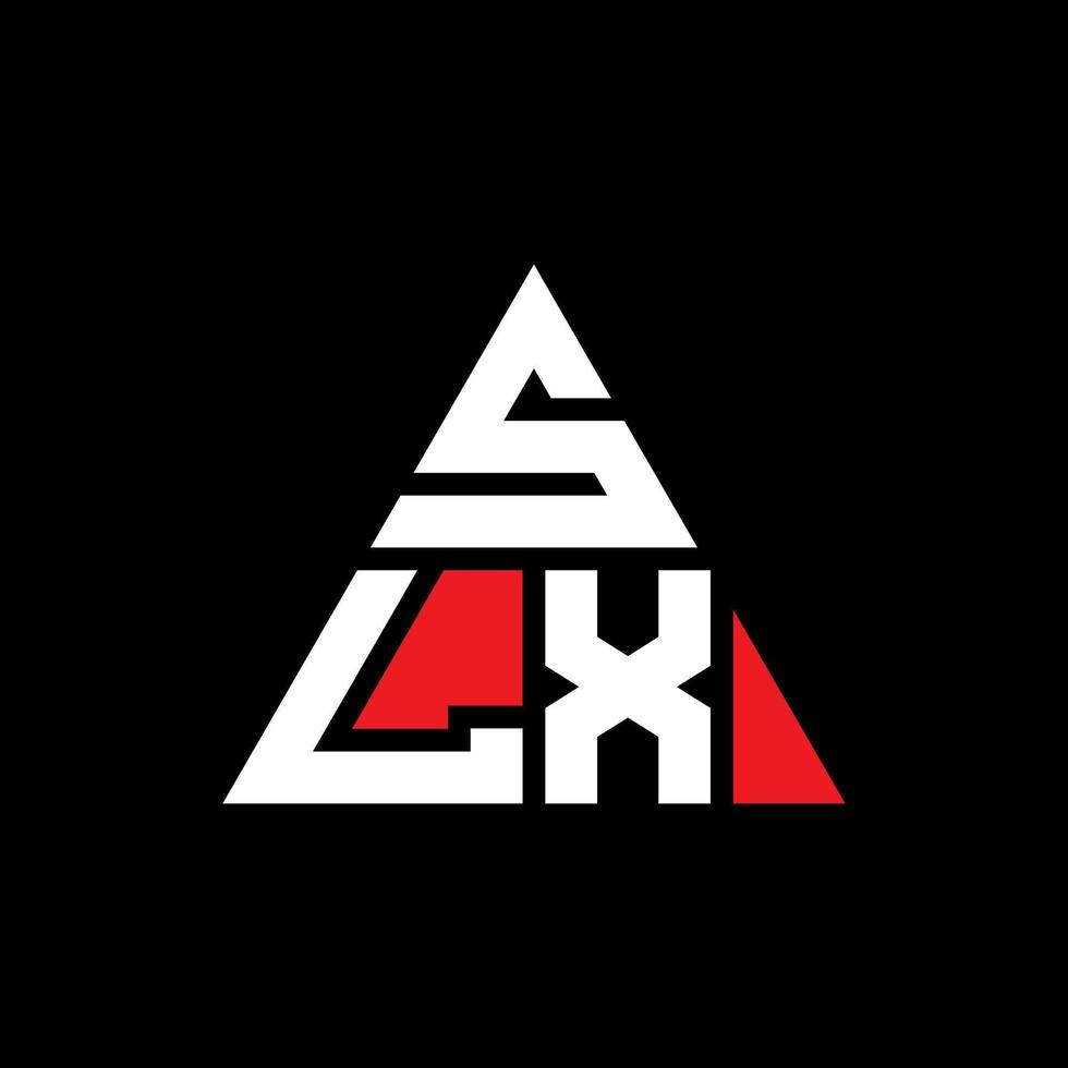SLX triangle letter logo design with triangle shape. SLX triangle logo design monogram. SLX triangle vector logo template with red color. SLX triangular logo Simple, Elegant, and Luxurious Logo.