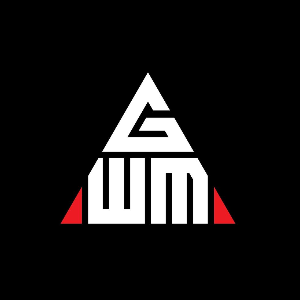 Diseño de logotipo de letra triangular gwm con forma de triángulo. monograma de diseño de logotipo de triángulo gwm. plantilla de logotipo de vector de triángulo gwm con color rojo. logo triangular gwm logo simple, elegante y lujoso.