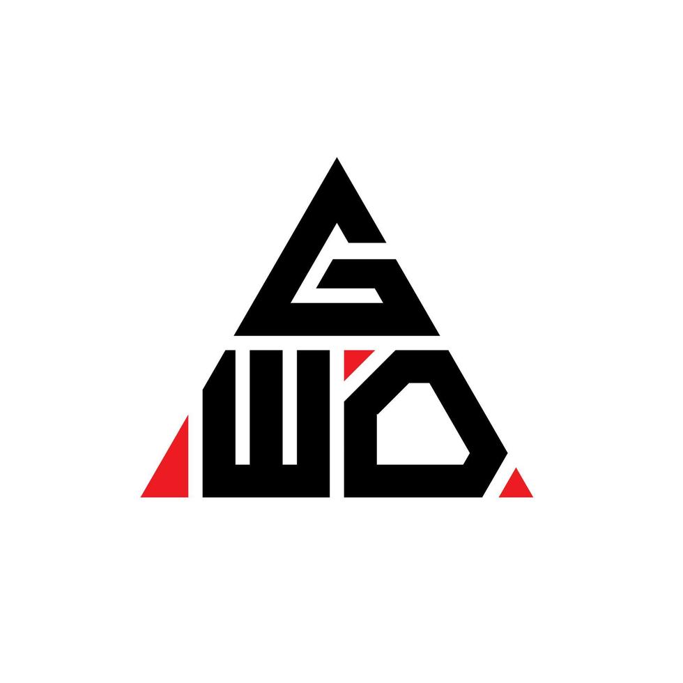 diseño de logotipo de letra triangular gwo con forma de triángulo. monograma de diseño de logotipo de triángulo gwo. plantilla de logotipo de vector de triángulo gwo con color rojo. logotipo triangular gwo logotipo simple, elegante y lujoso.