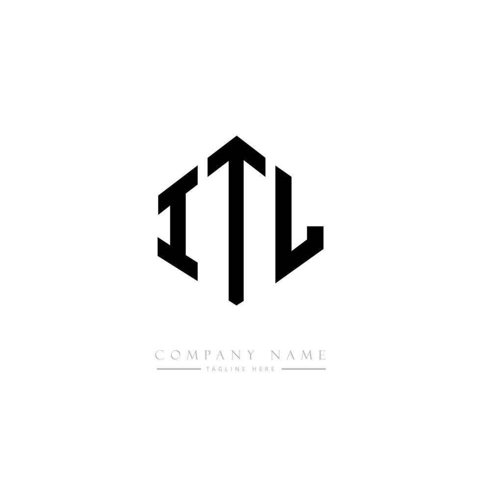 ITL letter logo design with polygon shape. ITL polygon and cube shape logo design. ITL hexagon vector logo template white and black colors. ITL monogram, business and real estate logo.