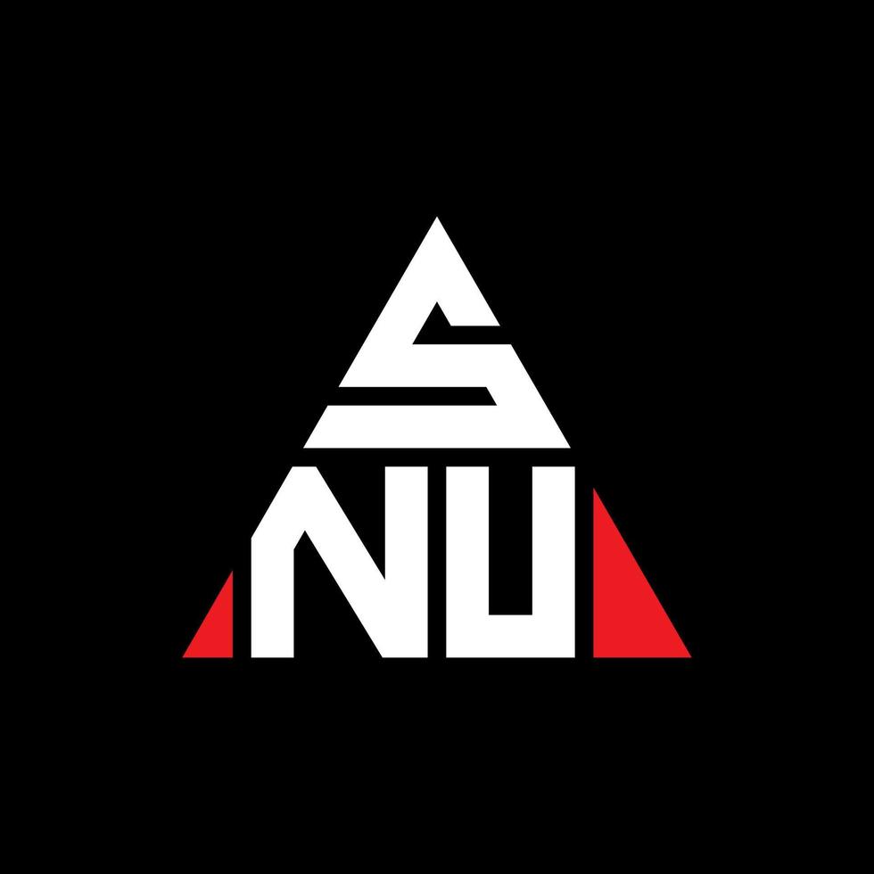 diseño de logotipo de letra de triángulo snu con forma de triángulo. monograma de diseño de logotipo de triángulo snu. plantilla de logotipo de vector de triángulo snu con color rojo. logotipo triangular snu logotipo simple, elegante y lujoso.