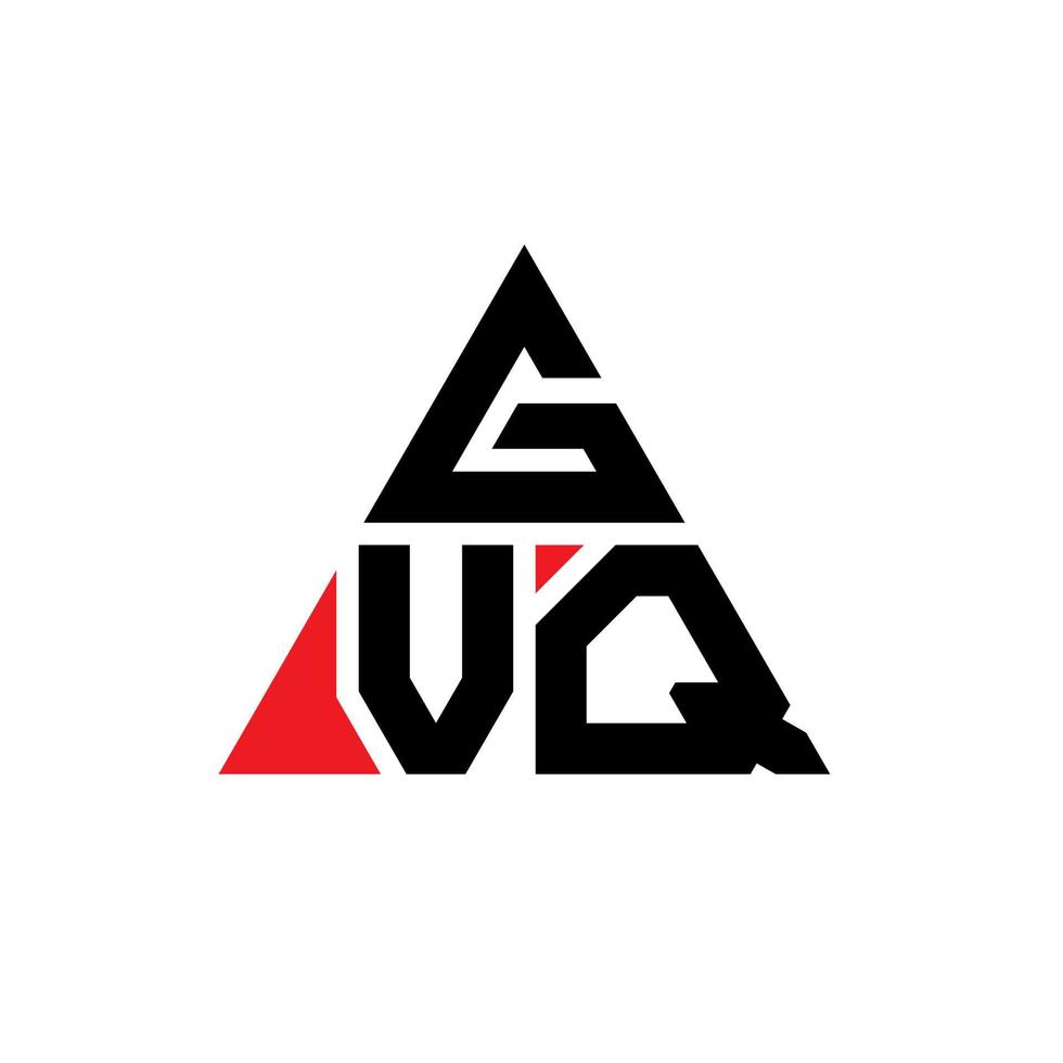 GVQ triangle letter logo design with triangle shape. GVQ triangle logo design monogram. GVQ triangle vector logo template with red color. GVQ triangular logo Simple, Elegant, and Luxurious Logo.