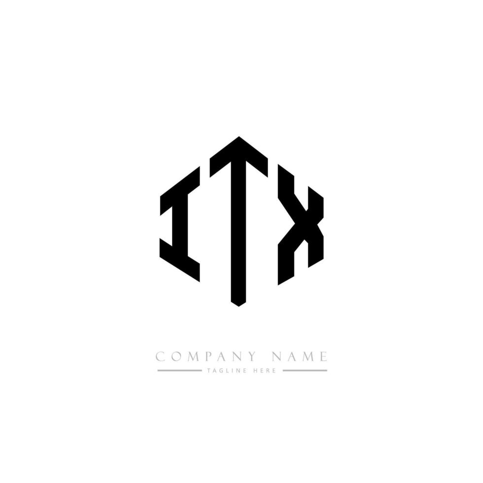 ITX letter logo design with polygon shape. ITX polygon and cube shape logo design. ITX hexagon vector logo template white and black colors. ITX monogram, business and real estate logo.