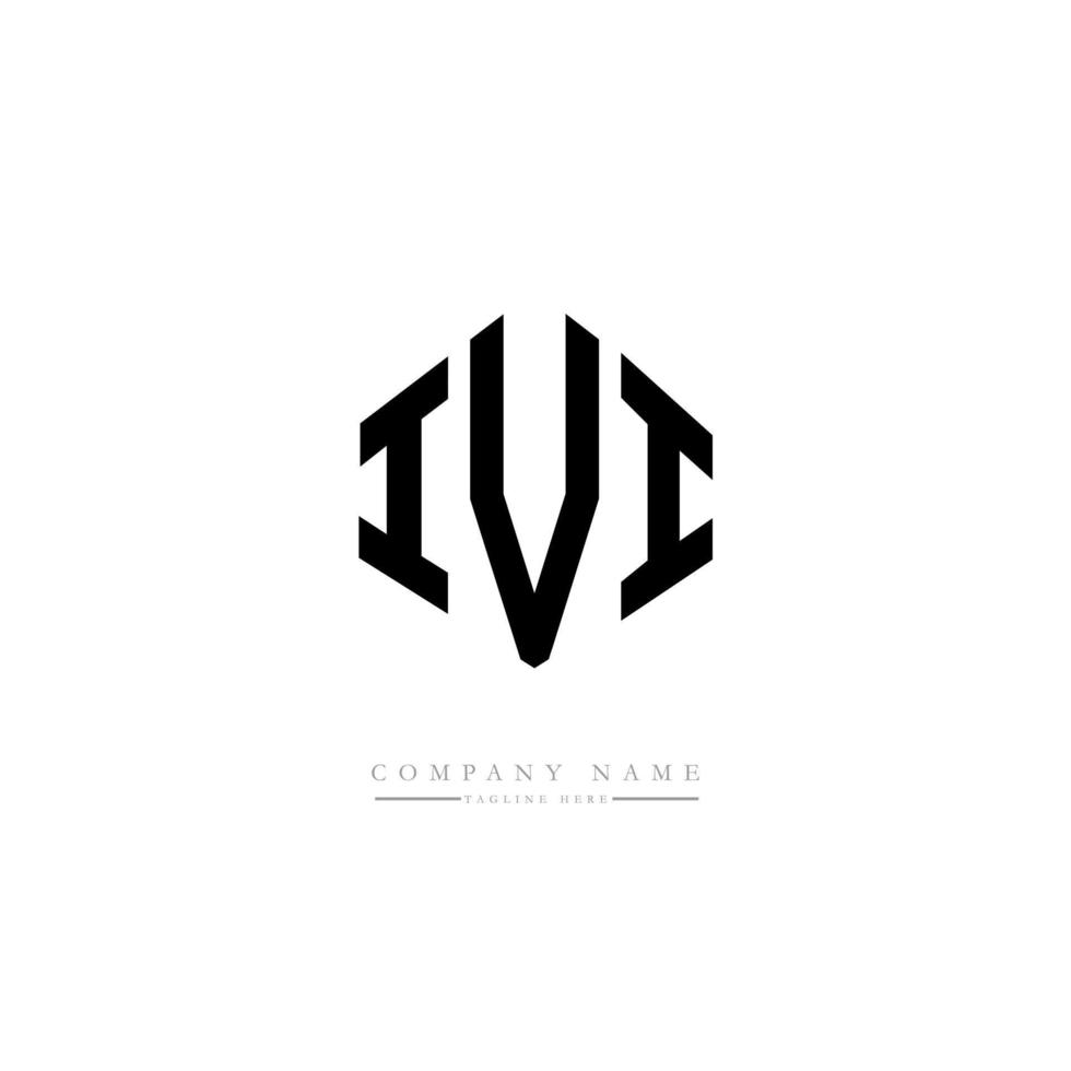 diseño de logotipo de letra ivi con forma de polígono. Diseño de logotipo en forma de cubo y polígono ivi. Ivi hexágono vector logo plantilla colores blanco y negro. Monograma ivi, logotipo comercial e inmobiliario.