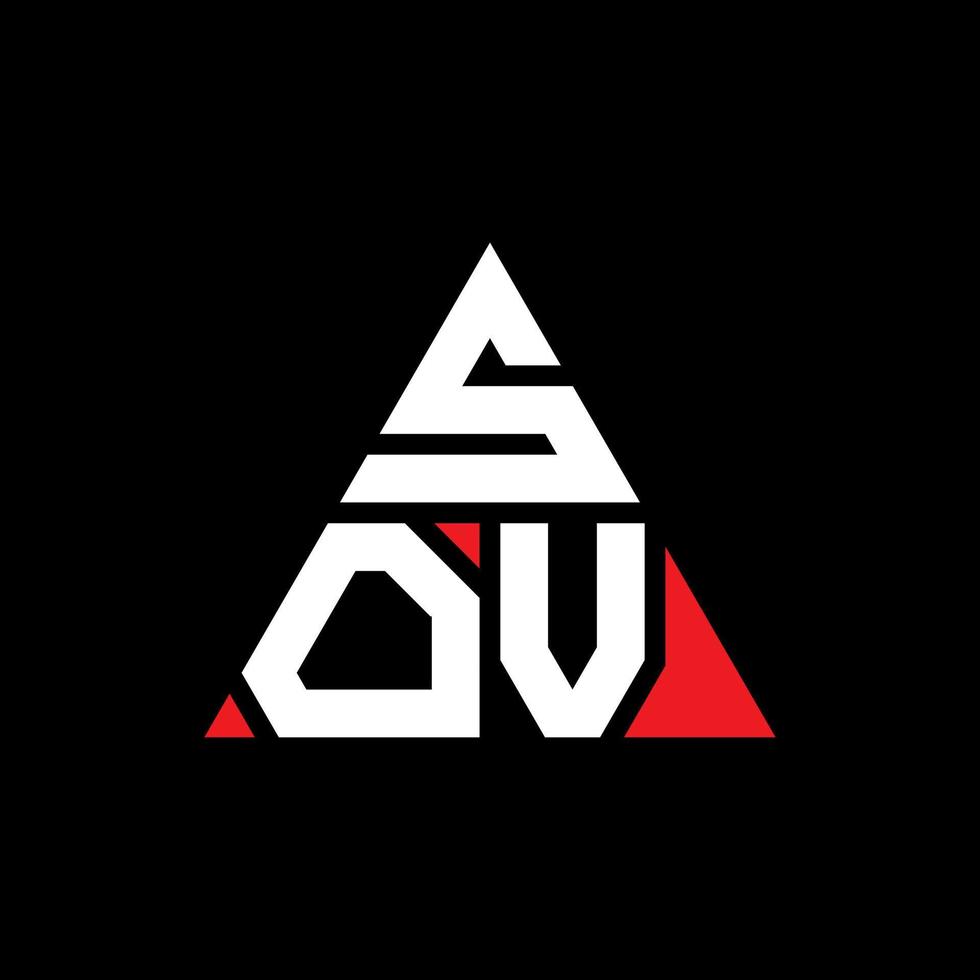 diseño de logotipo de letra triangular sov con forma de triángulo. monograma de diseño de logotipo de triángulo sov. plantilla de logotipo de vector de triángulo sov con color rojo. logotipo triangular sov logotipo simple, elegante y lujoso.