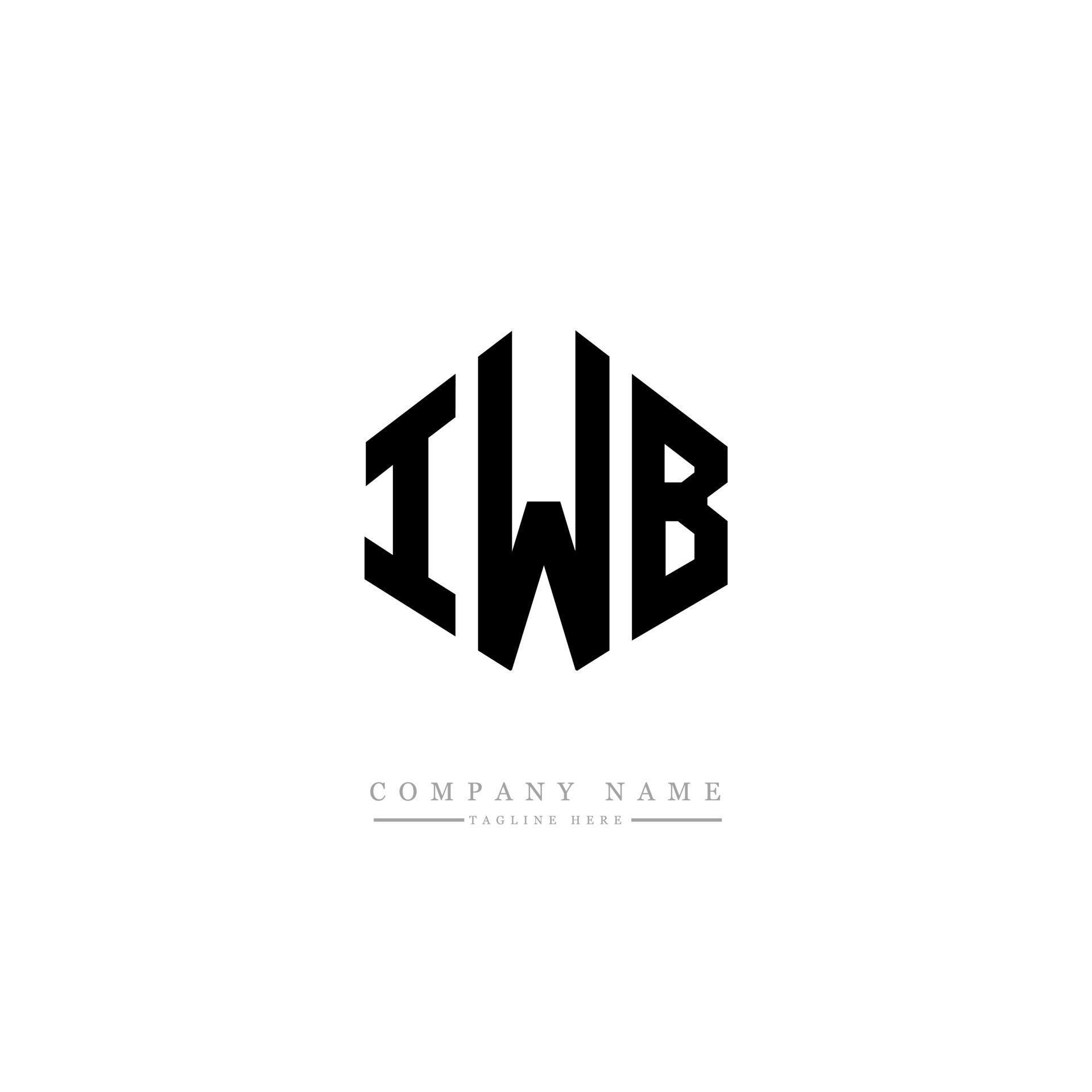 IWB letter logo design with polygon shape. IWB polygon and cube shape