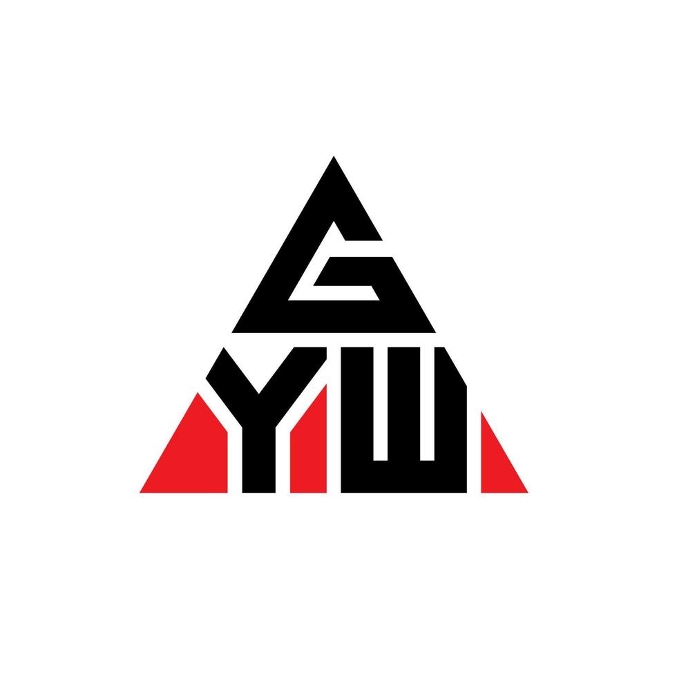 GYW triangle letter logo design with triangle shape. GYW triangle logo design monogram. GYW triangle vector logo template with red color. GYW triangular logo Simple, Elegant, and Luxurious Logo.