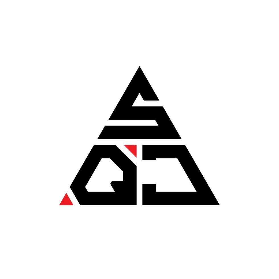 diseño de logotipo de letra triangular sqj con forma de triángulo. monograma de diseño de logotipo de triángulo sqj. plantilla de logotipo de vector de triángulo sqj con color rojo. logotipo triangular sqj logotipo simple, elegante y lujoso.