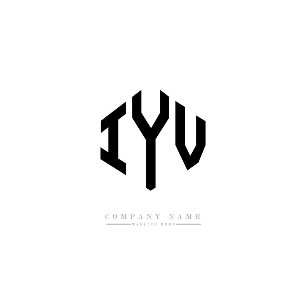 IYV letter logo design with polygon shape. IYV polygon and cube shape logo design. IYV hexagon vector logo template white and black colors. IYV monogram, business and real estate logo.