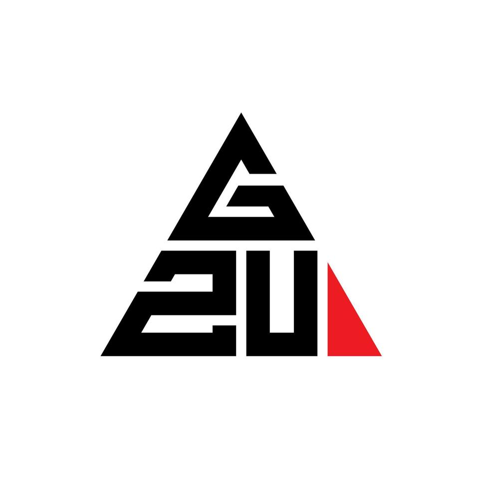 diseño de logotipo de letra triangular gzu con forma de triángulo. monograma de diseño del logotipo del triángulo gzu. plantilla de logotipo de vector de triángulo gzu con color rojo. logotipo triangular gzu logotipo simple, elegante y lujoso.