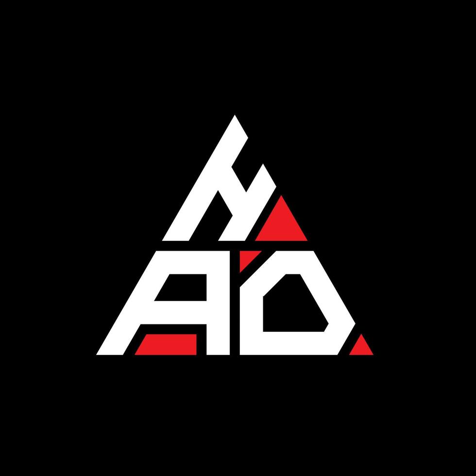 diseño de logotipo de letra hao triángulo con forma de triángulo. monograma de diseño del logotipo del triángulo hao. plantilla de logotipo de vector de triángulo hao con color rojo. logotipo triangular hao logotipo simple, elegante y lujoso.