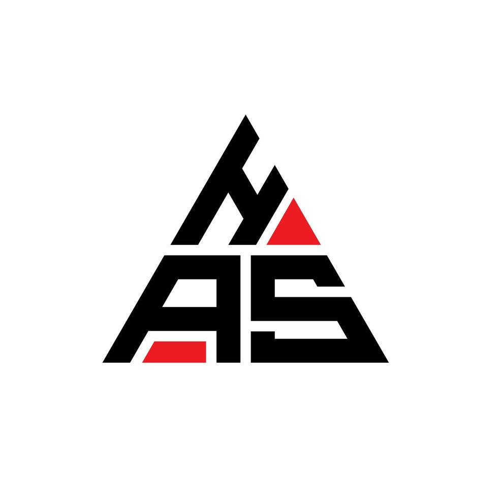 HAS triangle letter logo design with triangle shape. HAS triangle logo design monogram. HAS triangle vector logo template with red color. HAS triangular logo Simple, Elegant, and Luxurious Logo.
