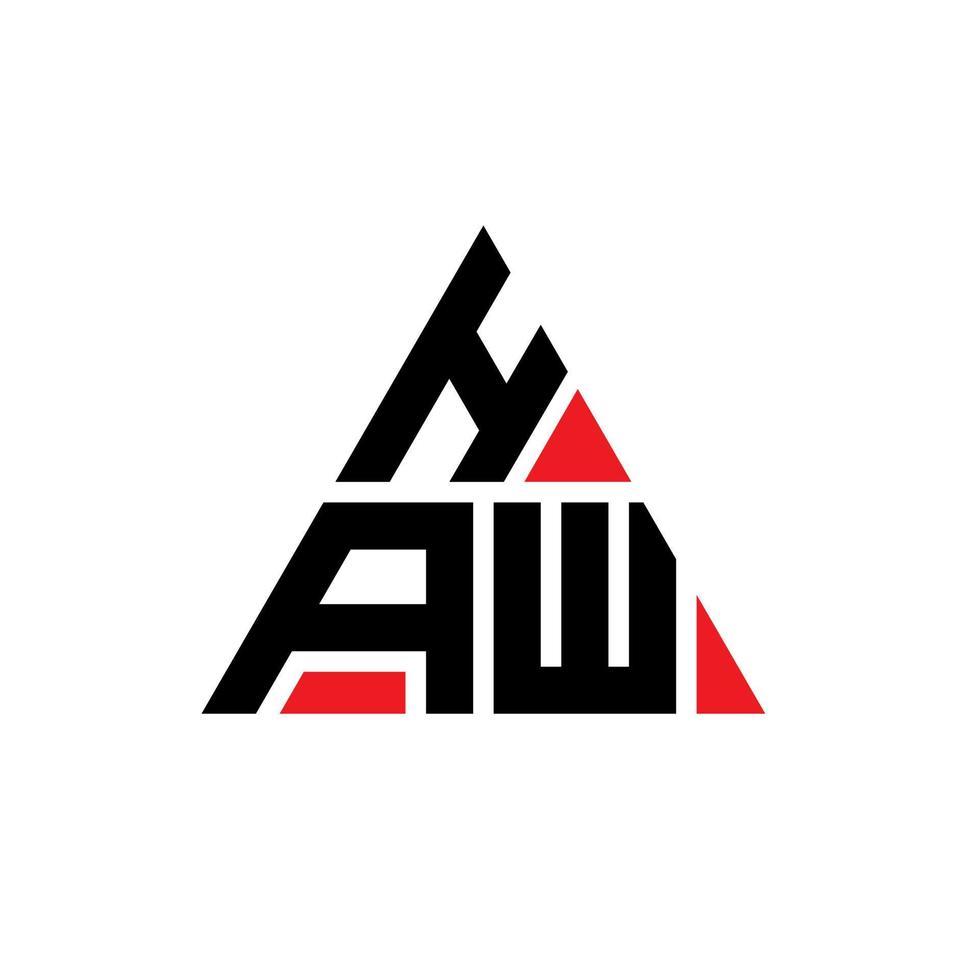 diseño de logotipo de letra de triángulo haw con forma de triángulo. monograma de diseño de logotipo de triángulo haw. plantilla de logotipo de vector de triángulo haw con color rojo. logotipo triangular haw logotipo simple, elegante y lujoso.