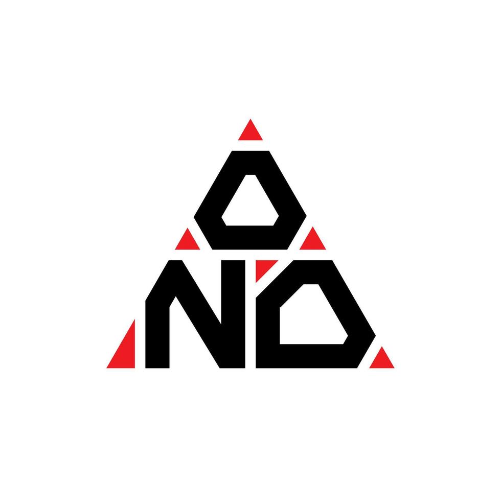 diseño de logotipo de letra de triángulo ono con forma de triángulo. monograma de diseño de logotipo de triángulo ono. plantilla de logotipo de vector de triángulo ono con color rojo. ono logo triangular logo simple, elegante y lujoso.