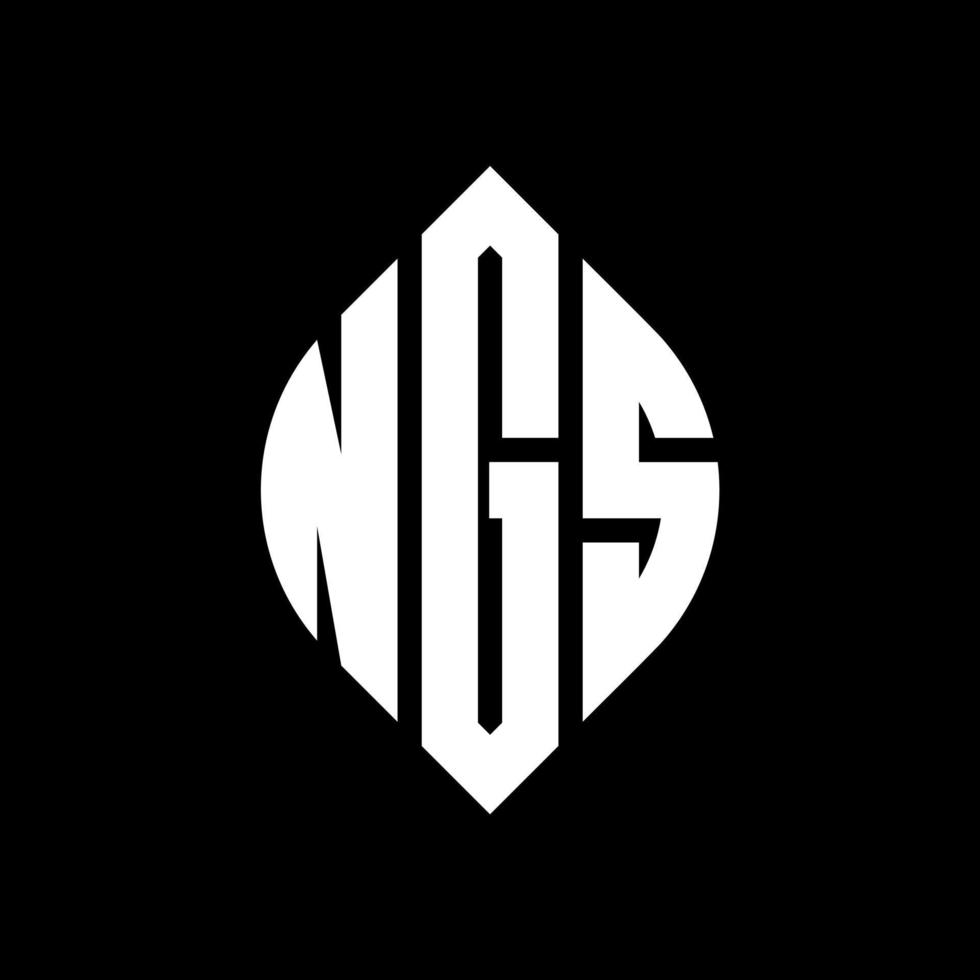 NGS circle letter logo design with circle and ellipse shape. NGS ellipse letters with typographic style. The three initials form a circle logo. NGS Circle Emblem Abstract Monogram Letter Mark Vector. vector