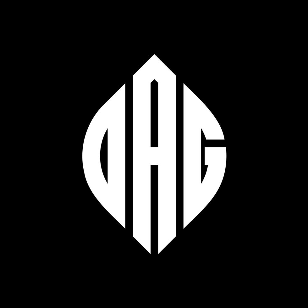 diseño de logotipo de letra de círculo oag con forma de círculo y elipse. letras elípticas oag con estilo tipográfico. las tres iniciales forman un logo circular. vector de marca de letra de monograma abstracto del emblema del círculo oag.
