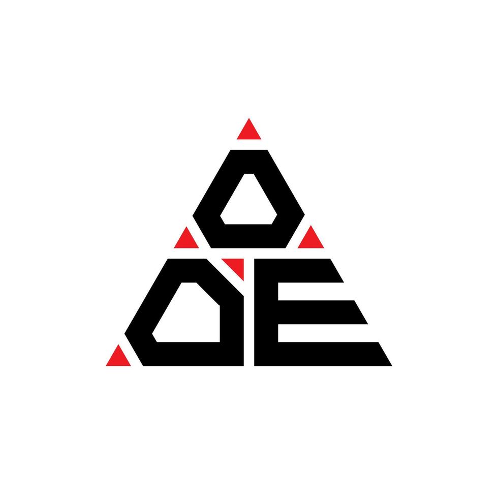 ooe diseño de logotipo de letra triangular con forma de triángulo. monograma de diseño de logotipo de triángulo ooe. plantilla de logotipo de vector de triángulo ooe con color rojo. logotipo triangular ooe logotipo simple, elegante y lujoso.