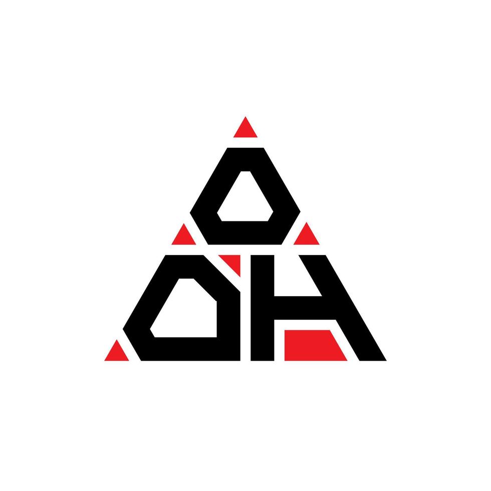 ooh diseño de logotipo de letra triangular con forma de triángulo. monograma de diseño de logotipo de triángulo ooh. ooh plantilla de logotipo de vector de triángulo con color rojo. ooh logotipo triangular logotipo simple, elegante y lujoso.