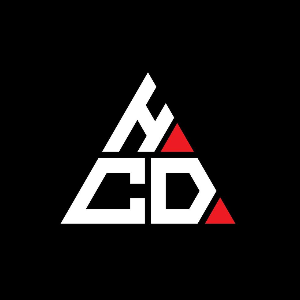 diseño de logotipo de letra triangular hcd con forma de triángulo. monograma de diseño de logotipo de triángulo hcd. plantilla de logotipo de vector de triángulo hcd con color rojo. logotipo triangular hcd logotipo simple, elegante y lujoso.