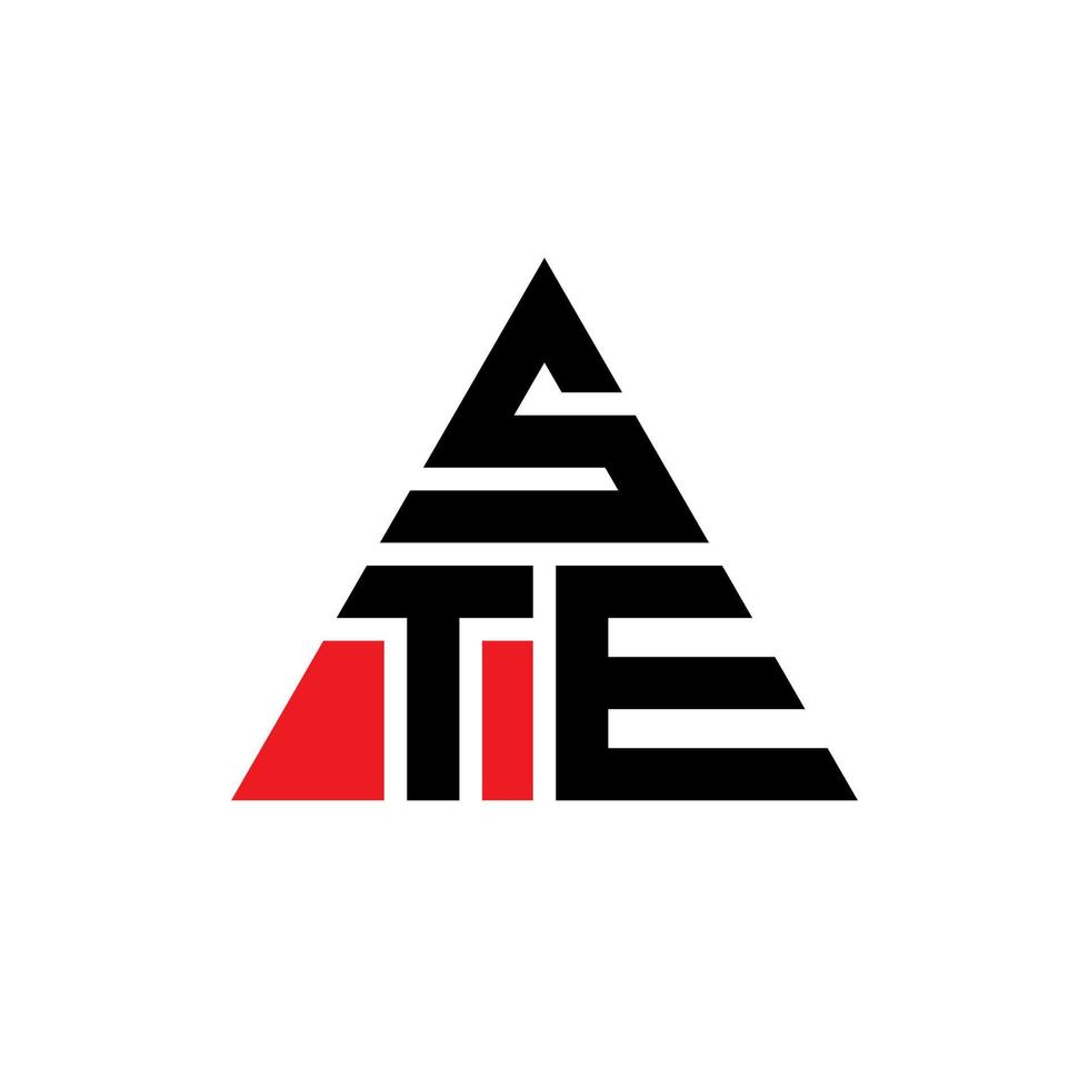 STE triangle letter logo design with triangle shape. STE triangle logo design monogram. STE triangle vector logo template with red color. STE triangular logo Simple, Elegant, and Luxurious Logo.