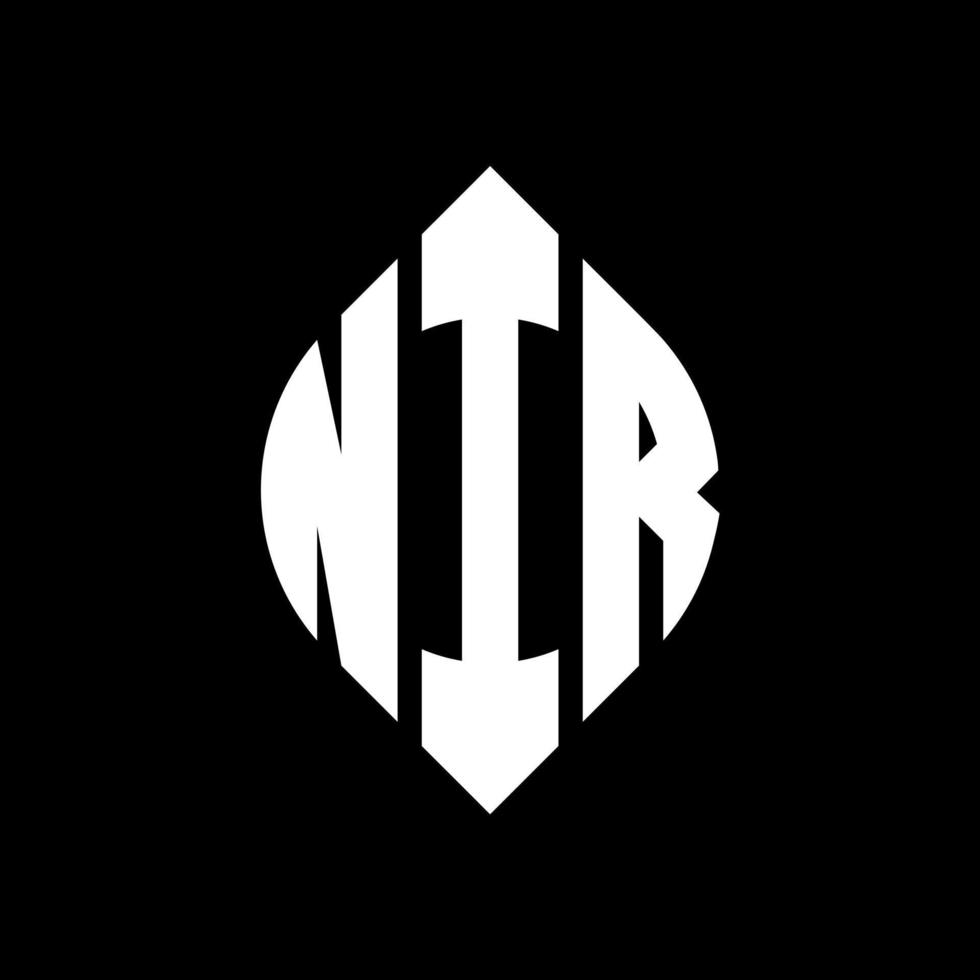 NIR circle letter logo design with circle and ellipse shape. NIR ellipse letters with typographic style. The three initials form a circle logo. NIR Circle Emblem Abstract Monogram Letter Mark Vector. vector