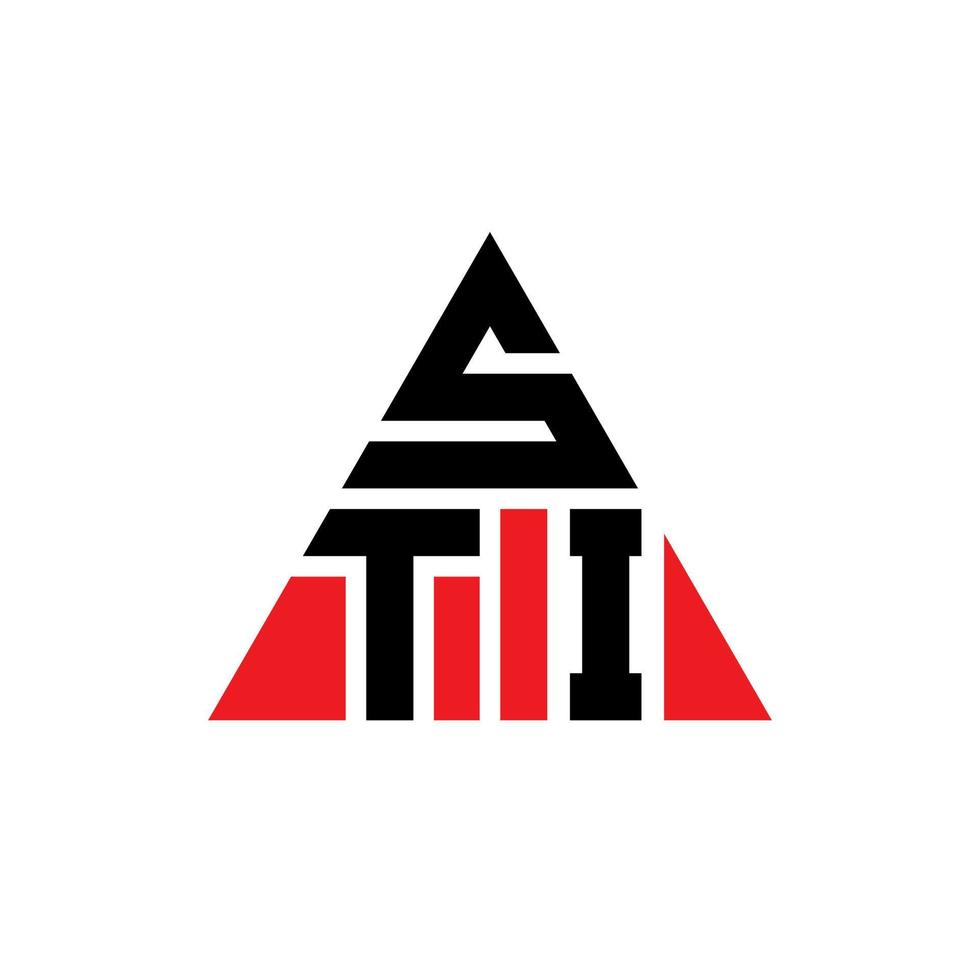 diseño de logotipo de letra de triángulo sti con forma de triángulo. monograma de diseño de logotipo de triángulo sti. plantilla de logotipo de vector de triángulo sti con color rojo. logotipo triangular sti logotipo simple, elegante y lujoso.