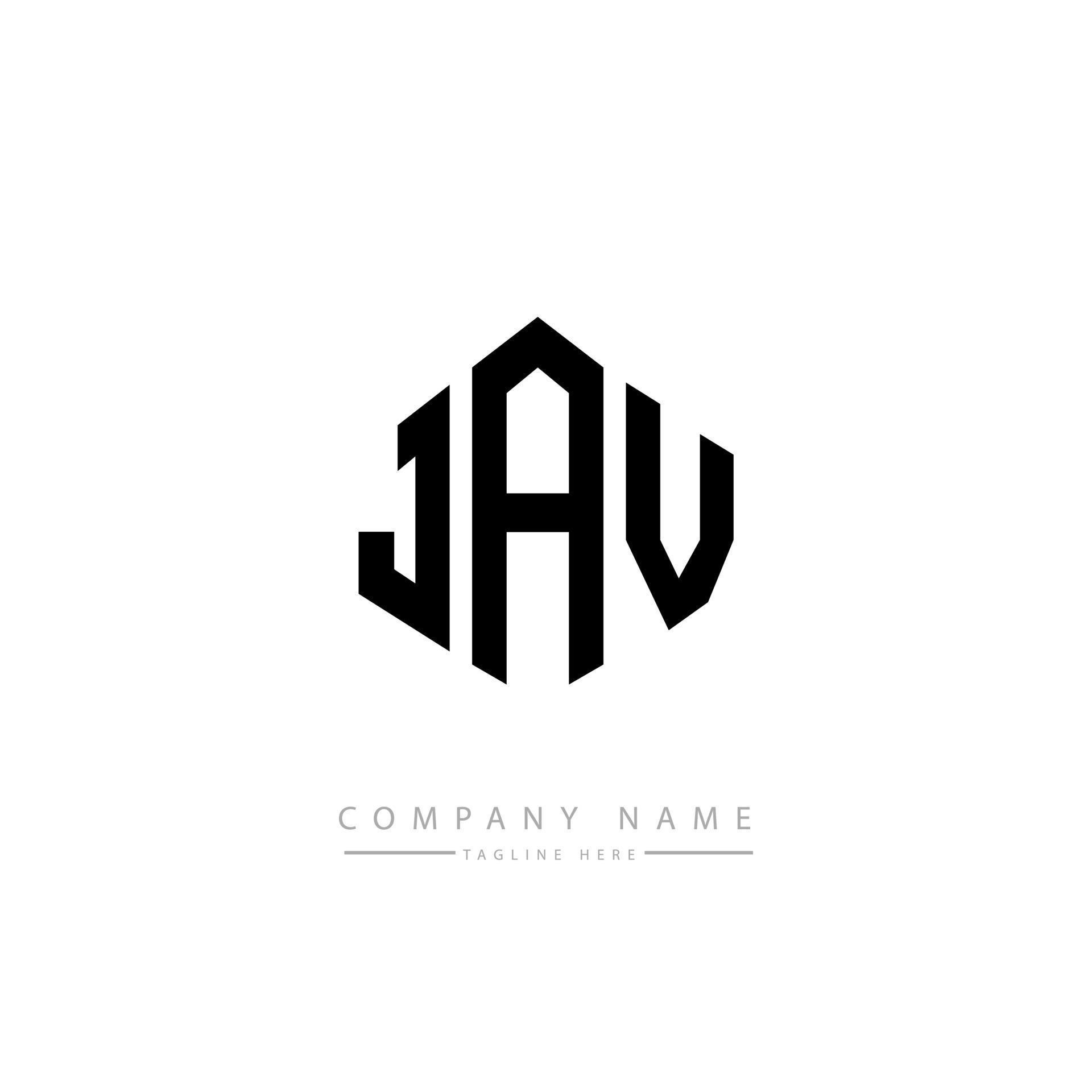 diseño de logotipo de letra jav con forma de polígono jav polígono y diseño de logotipo de letra jav con forma de polígono jav polígono y