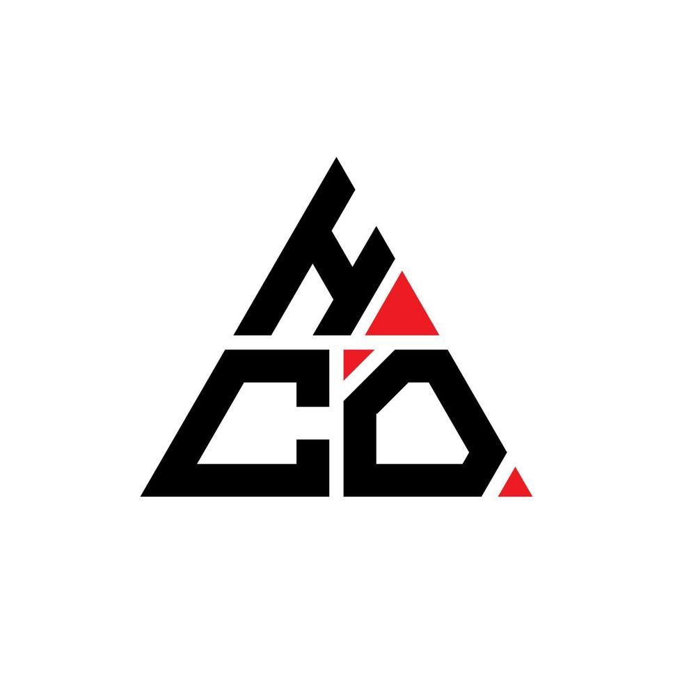 diseño de logotipo de letra triangular hco con forma de triángulo. monograma de diseño de logotipo de triángulo hco. plantilla de logotipo de vector de triángulo hco con color rojo. logotipo triangular hco logotipo simple, elegante y lujoso.