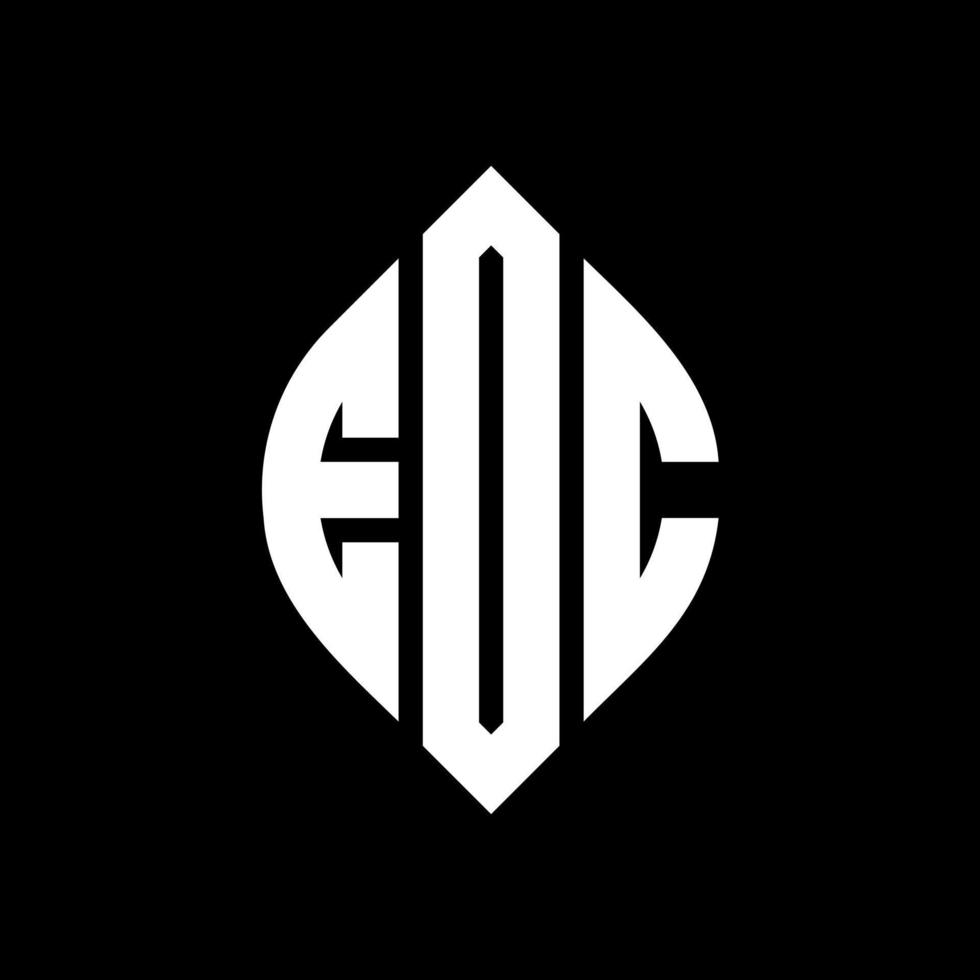 diseño de logotipo de letra de círculo eoc con forma de círculo y elipse. eoc letras elipses con estilo tipográfico. las tres iniciales forman un logo circular. vector de marca de letra de monograma abstracto del emblema del círculo eoc.
