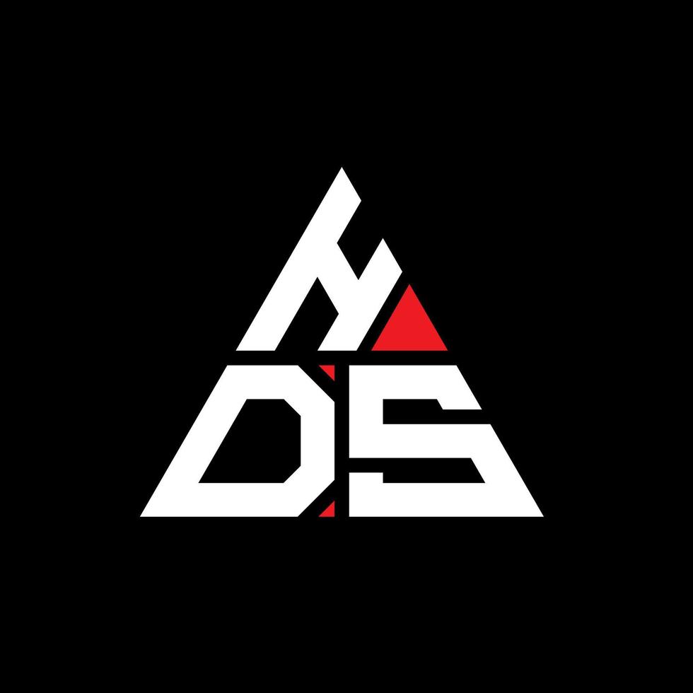 HDS triangle letter logo design with triangle shape. HDS triangle logo design monogram. HDS triangle vector logo template with red color. HDS triangular logo Simple, Elegant, and Luxurious Logo.