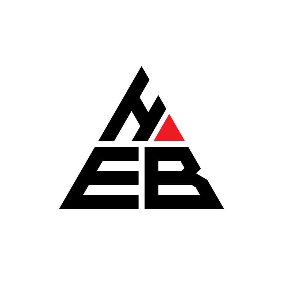 diseño de logotipo de letra heb triángulo con forma de triángulo. monograma de diseño del logotipo del triángulo heb. Plantilla de logotipo de vector de triángulo heb con color rojo. logotipo triangular heb logotipo simple, elegante y lujoso.